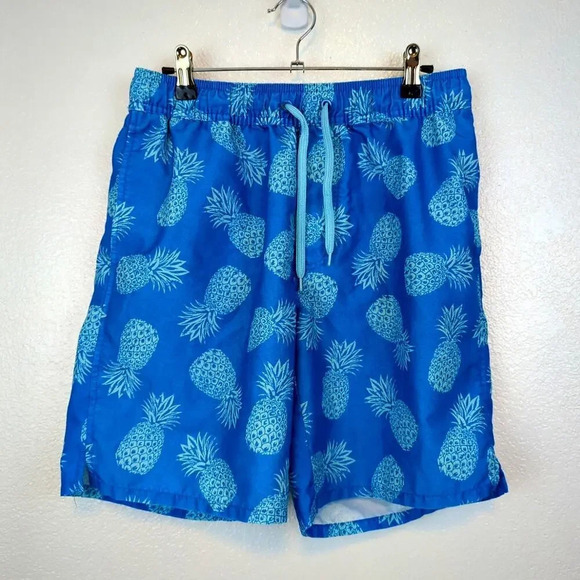 Old Navy Blue Pineapple Swim Trunks Size Small - Picture 1 of 12